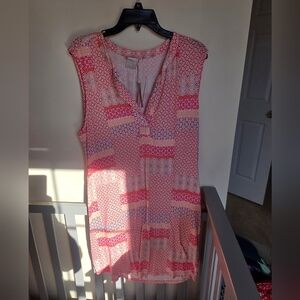 Ink And Ivy Pink and White Patchwork Patterned Sleeveless Dress